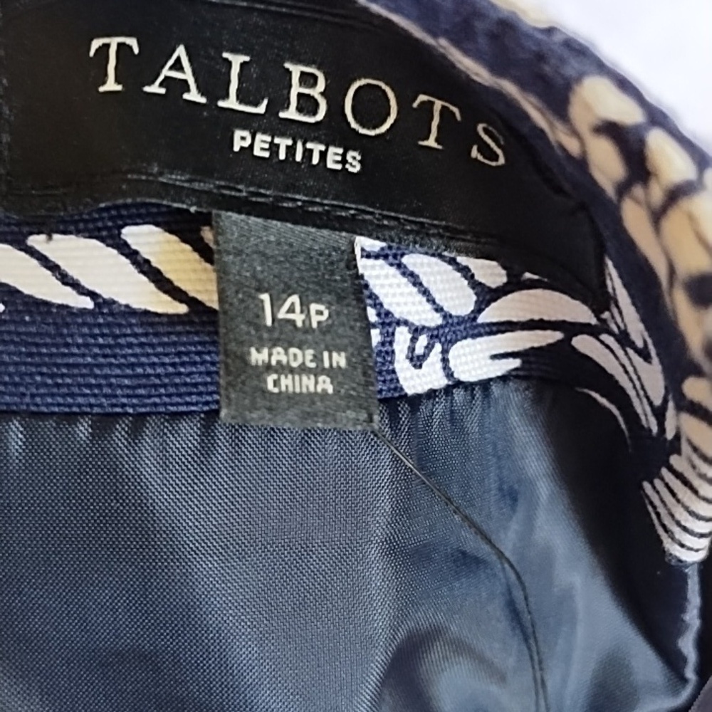 Talbots Navy and White Rope Print Mini Skirt - Picture 6 of 7